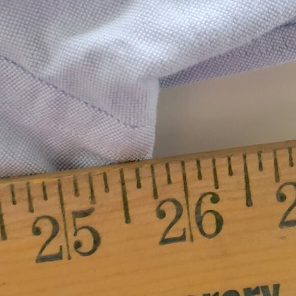 Lands End Shirt Mens XL (16/35)Blue Trim Fit Long Sleeve Button Up Career Casual - Picture 5 of 8
